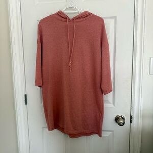 H&M Dusty Rose Long Sleeve Hooded Dress